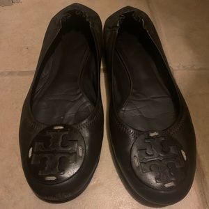Tory Burch Leather Round-Toe Flats